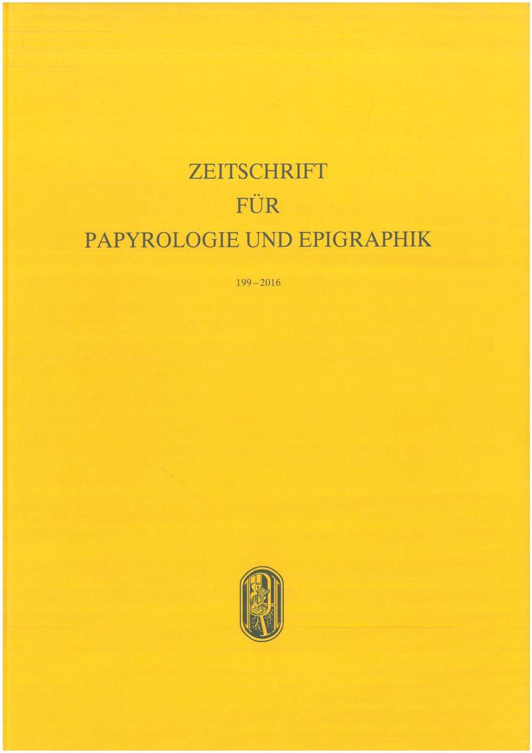 Cover of Zeitschrift für Papyrologie und Epigraphik